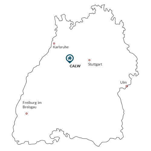 Map of Baden-Württemberg with Calw