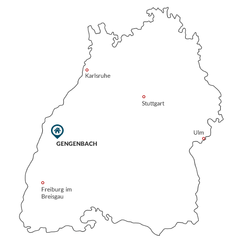 Map of Baden-Württemberg with Gengenbach