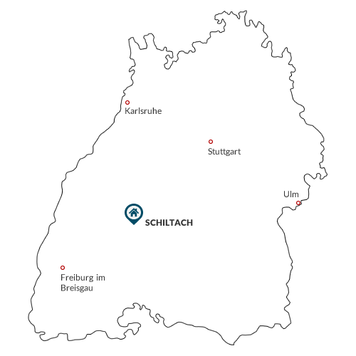 Map of Baden-Württemberg with Triberg