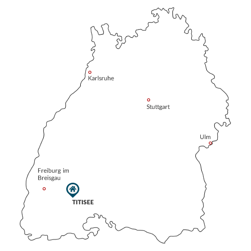 Map of Baden-Württemberg with Titisee
